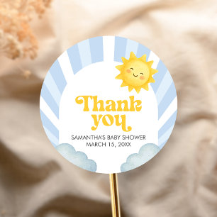 Here Comes the Son Baby Shower Classic Round Sticker