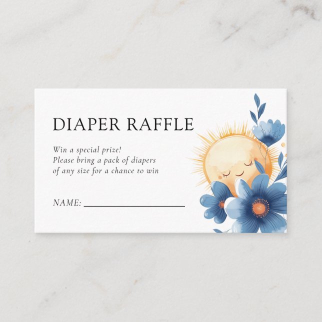 Here Comes the Son Baby Shower Diaper Raffle Enclosure Card (Front)