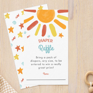 Here Comes The Son Baby Shower Diaper Raffle Enclosure Card