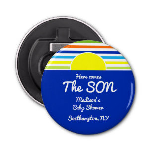 Here Comes The Son Baby Shower Favour Bottle Opener