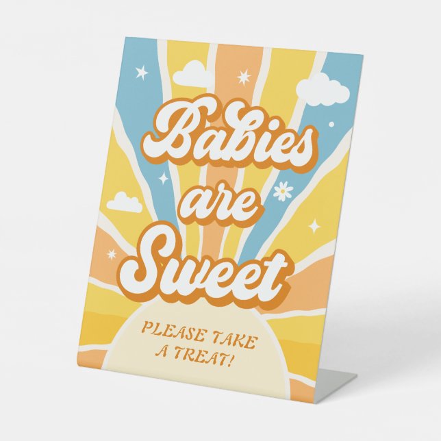 Here Comes the Son Baby Shower Favour Pedestal Sign (Front)
