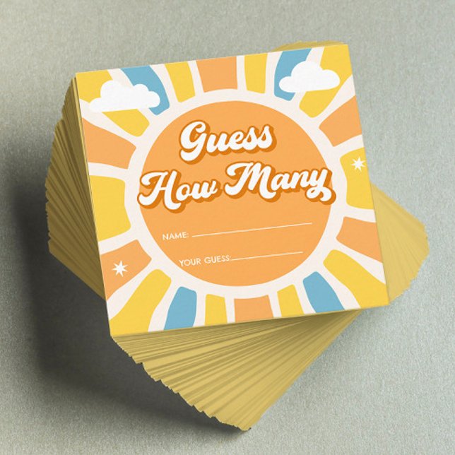 Here Comes the Son Baby Shower Guess How Many Game Enclosure Card (Creator Uploaded)