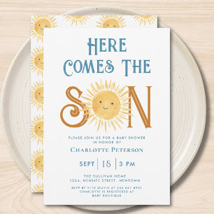 Here Comes The Son Baby Shower  I Invitation