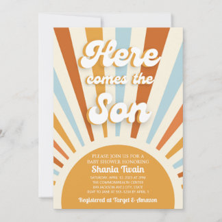 Here Comes The Son Baby Shower Invitation
