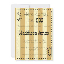 Here comes the SON baby shower invitation