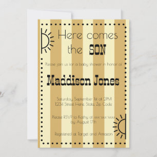 Here comes the SON baby shower invitation