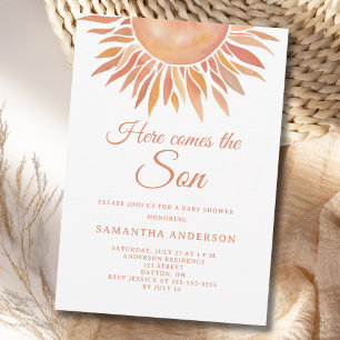 Here Comes The Son Baby Shower Invitation