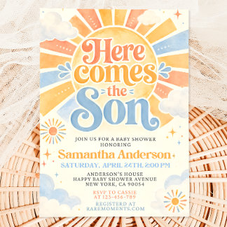 Here Comes The Son Baby Shower Invitation