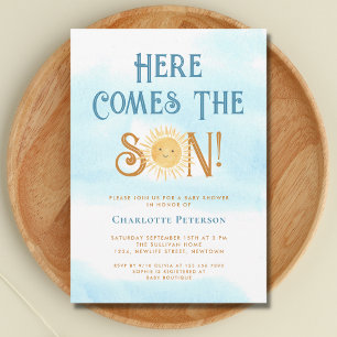 Here Comes The Son Baby Shower  Invitation
