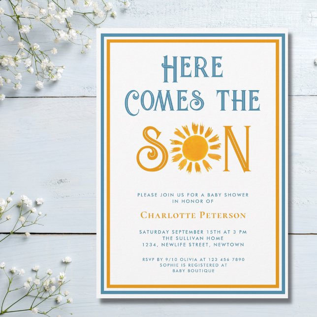 Here Comes The Son Baby Shower  Invitation (Creator Uploaded)
