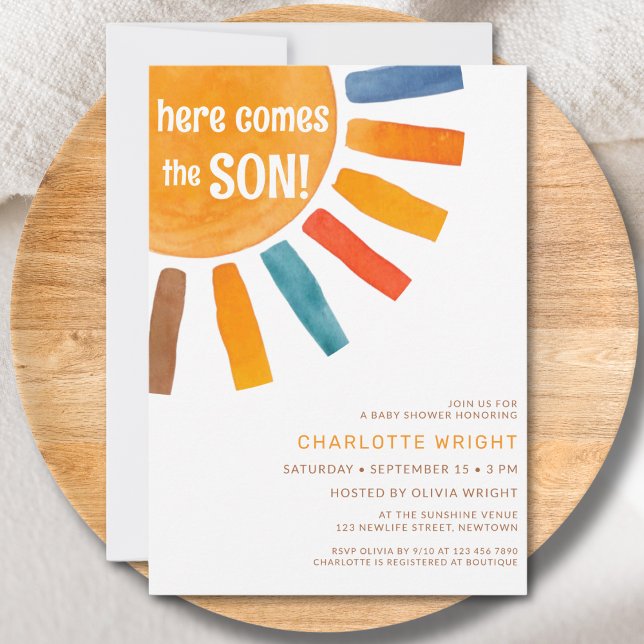 Here Comes The Son Baby Shower  Invitation (Creator Uploaded)