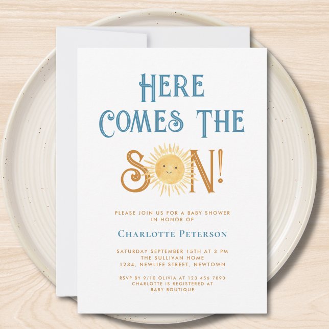 Here Comes The Son Baby Shower  Invitation (Creator Uploaded)
