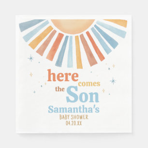 Here Comes the Son Baby Shower  Napkin