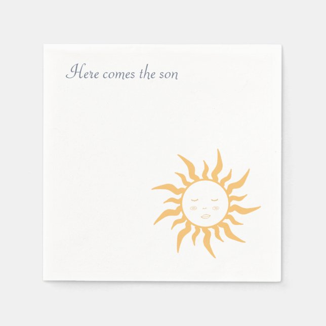 Here Comes the son Baby shower Napkin (Front)