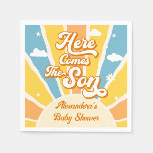 Here Comes the Son Baby Shower Napkin