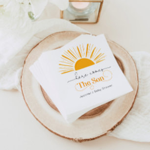 Here comes the son baby shower napkin