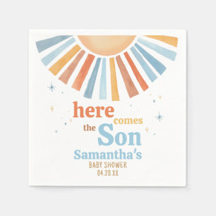 Here Comes the Son Baby Shower  Napkin