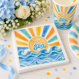 Here Comes the Son Baby Shower Napkins