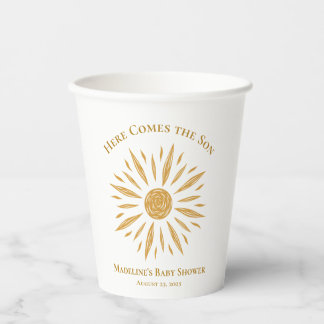 Here Comes The Son Baby Shower Paper Cup