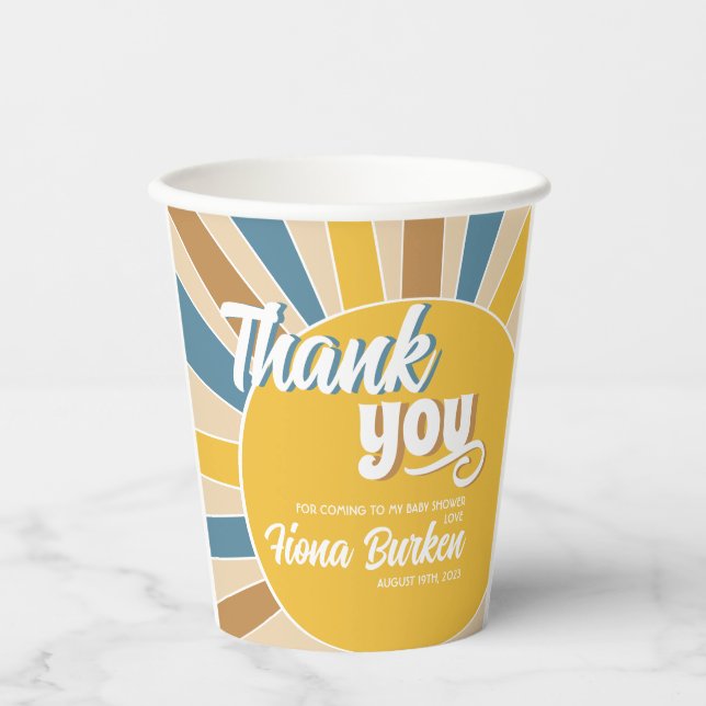 Here comes the Son Baby Shower Paper Cups (Front)