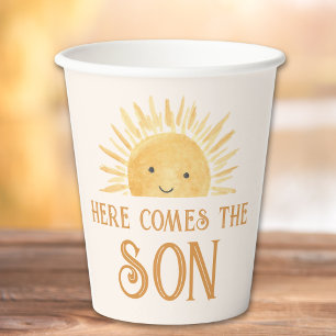 Here Comes The Son Baby Shower Paper Cups