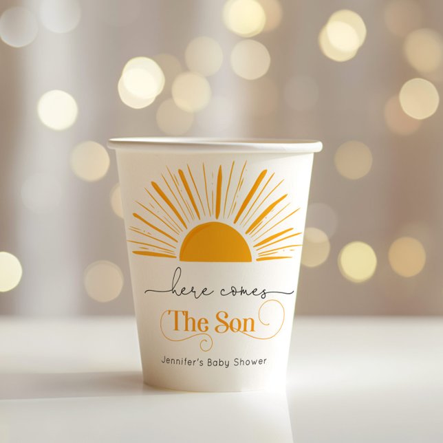 Here comes the son baby shower paper cups (Creator Uploaded)