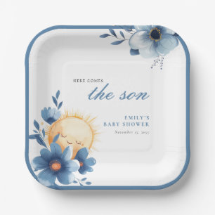 Here Comes the Son Baby Shower Paper Plate