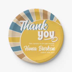 Here comes the Son Baby Shower Paper Plate