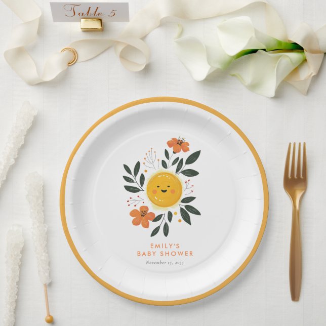 Here Comes the Son Baby Shower Paper Plate (Wedding)