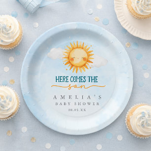 Here Comes the Son Baby Shower Paper Plate