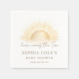 Here Comes The Son Baby Shower Party Napkin