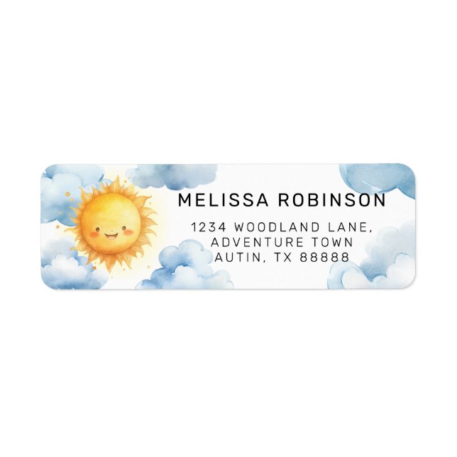 Here Comes the Son Baby Shower Return Address (Front)