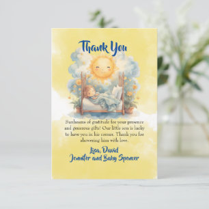 Here Comes the Son Baby Shower THANK YOU Card