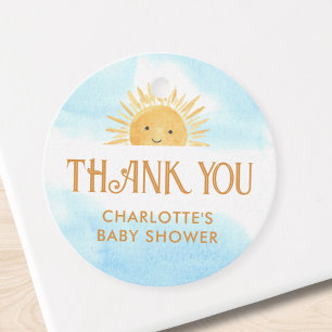 Here Comes The Son Baby Shower Thank You Favour Tags