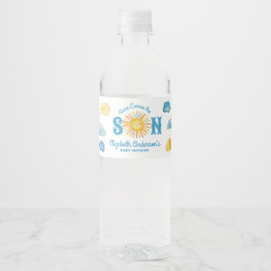 Here Comes the Son Baby Shower Water Bottle Label