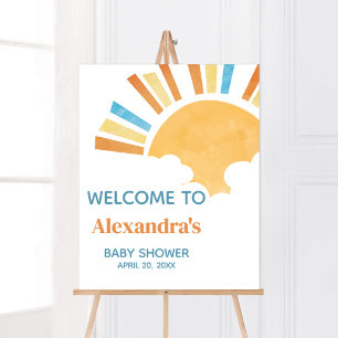 Here Comes the Son Baby Shower Welcome Poster