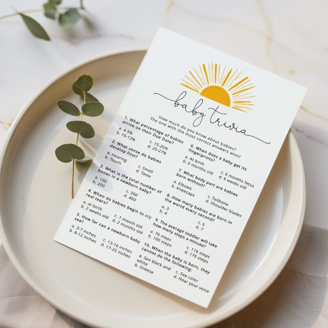 Here comes the son baby trivia game (Creator Uploaded)