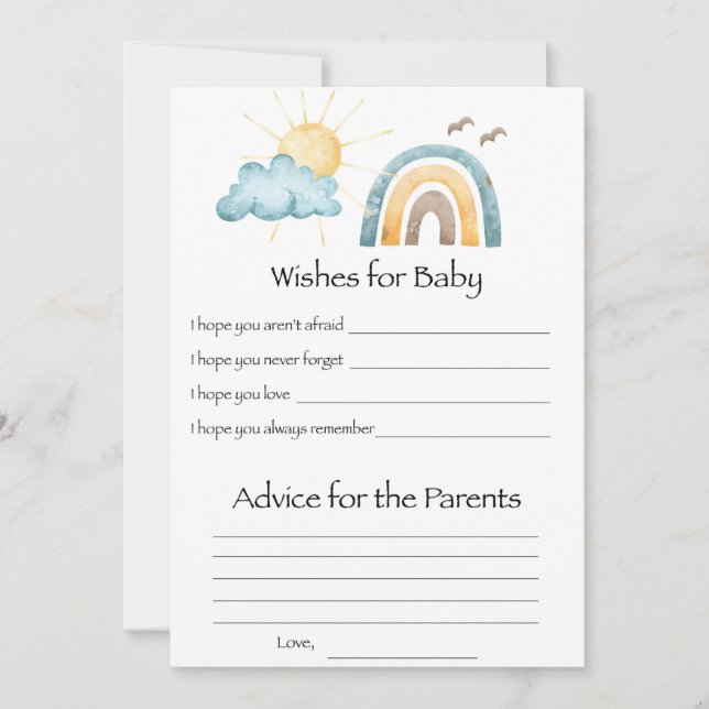 Here Comes The Son Baby Wishes Activity Card (Front)