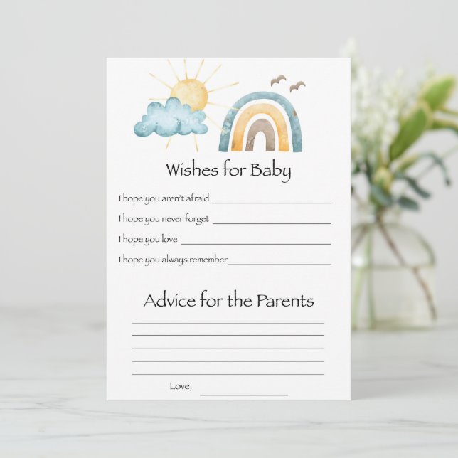 Here Comes The Son Baby Wishes Activity Card (Standing Front)