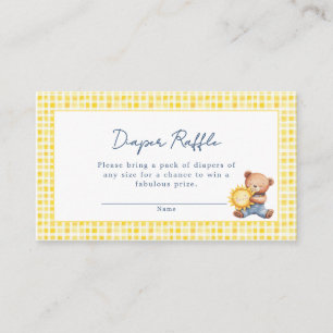 Here Comes the Son Bear Baby Shower Enclosure Card