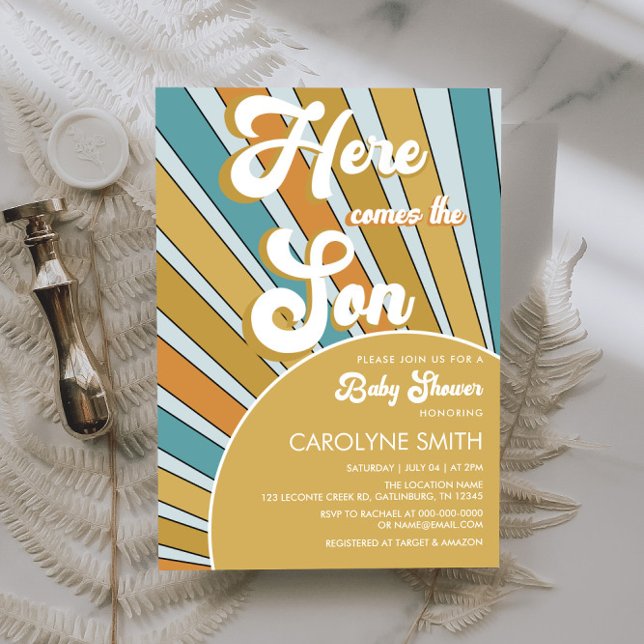 Here Comes The Son Boho Baby Shower Invitation (Creator Uploaded)