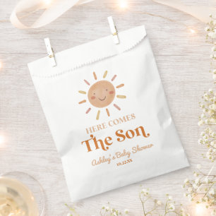 Here Comes The Son Boho Bohemian Retro Baby Shower Favour Bags