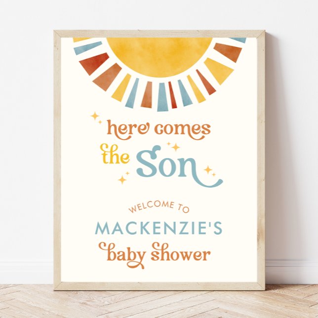 Here Comes the Son Boho Boy Baby Shower Welcome Poster (Creator Uploaded)