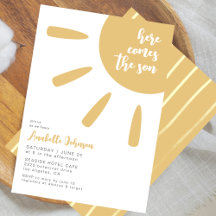 Here Comes The Son Boho Minimal Baby Shower