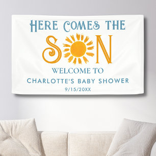 Here Comes the Son Boho Sunshine Baby Shower Banner