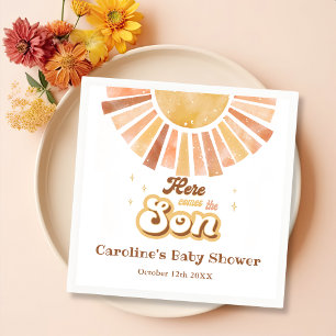 Here Comes The Son Boho Sunshine Baby Shower Napkin