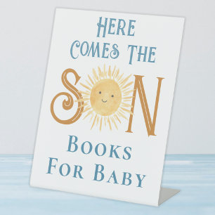 Here Comes The Son Books For Baby Baby Shower  Pedestal Sign