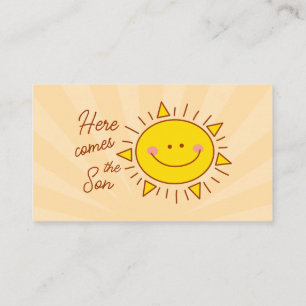 Here Comes The Son Boy Baby Shower Books For Baby Enclosure Card