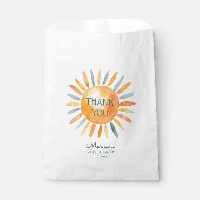 Here Comes the Son Boy Baby Shower Favour Bags (Front)