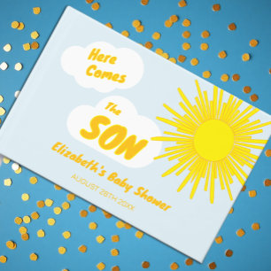 Here Comes The Son Boy Baby Shower Guest Book